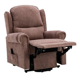 Winchester Dual Motor Riser Recliner Mobility Chair in Mink Brushstroke Fabric