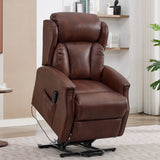 Banff Quad Motor Riser Recliner Lift Chair in Umber Genuine Leather - thumbnail 11