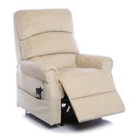 The Augusta - Dual Motor Riser Recliner Mobility Chair in Soft Fabric Cream - Clearance