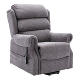 Salisbury Dual Motor Riser Recliner Arm Chair In Lisbon Grey Fabric - Clearance Item - thumbnail 9