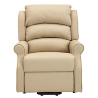 The Perth - Dual Motor Riser Recliner Mobility Chair in Cream Plush Faux Leather - Refurbished