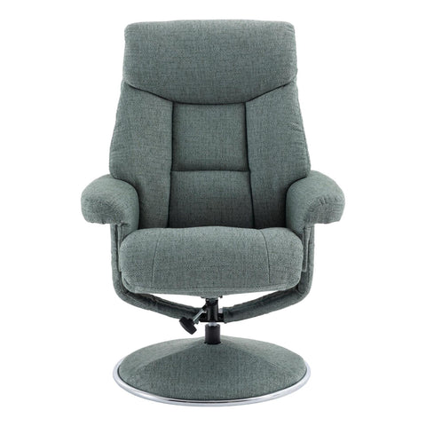 The Biarritz - Swivel Recliner Chair & Matching Footstool in Lisbon Teal Fabric - image 4