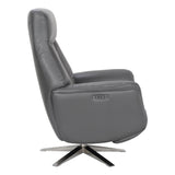 The Houston Zero Gravity Swivel Electric Recliner Chair in Iron Genuine Leather - thumbnail 4