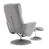 The Paddington - Swivel Recliner Chair & Matching Footstool in Silver Fabric - Refurbished