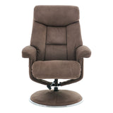 The Biarritz - Swivel Recliner Chair & Matching Footstool in Lisbon Silver Fabric - thumbnail 8