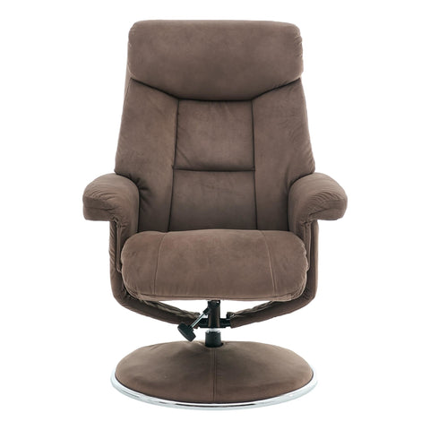 The Biarritz - Swivel Recliner Chair & Matching Footstool in Lisbon Silver Fabric - image 8