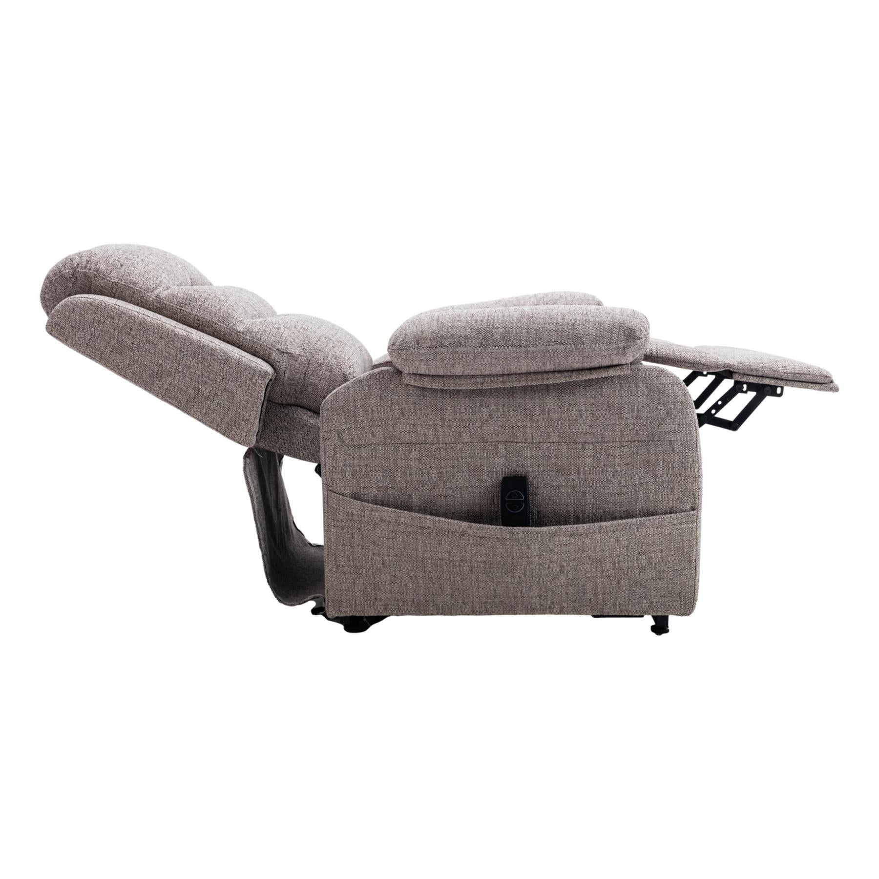 The Bamford - Single Motor Riser Recliner Chair in Lisbon Mocha Fabric