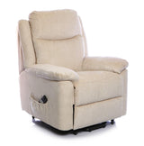 The Evesham - Mobility Riser Recliner Arm Chair - Soft Fabric in Cream - Clearance