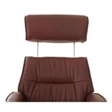 The Newton Swivel Recliner Chair & Matching Footstool – Chestnut Leather - Refurbished - thumbnail 8