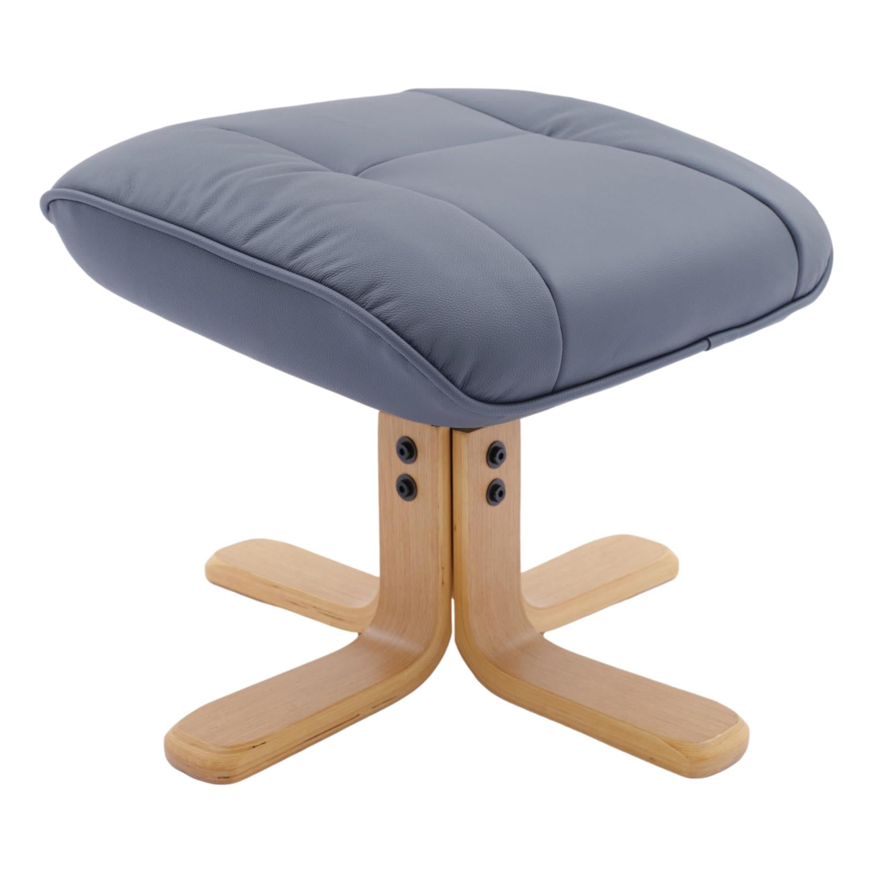The Sardinia - Swivel Recliner Chair & Footstool in Petrol Blue Genuine Leather