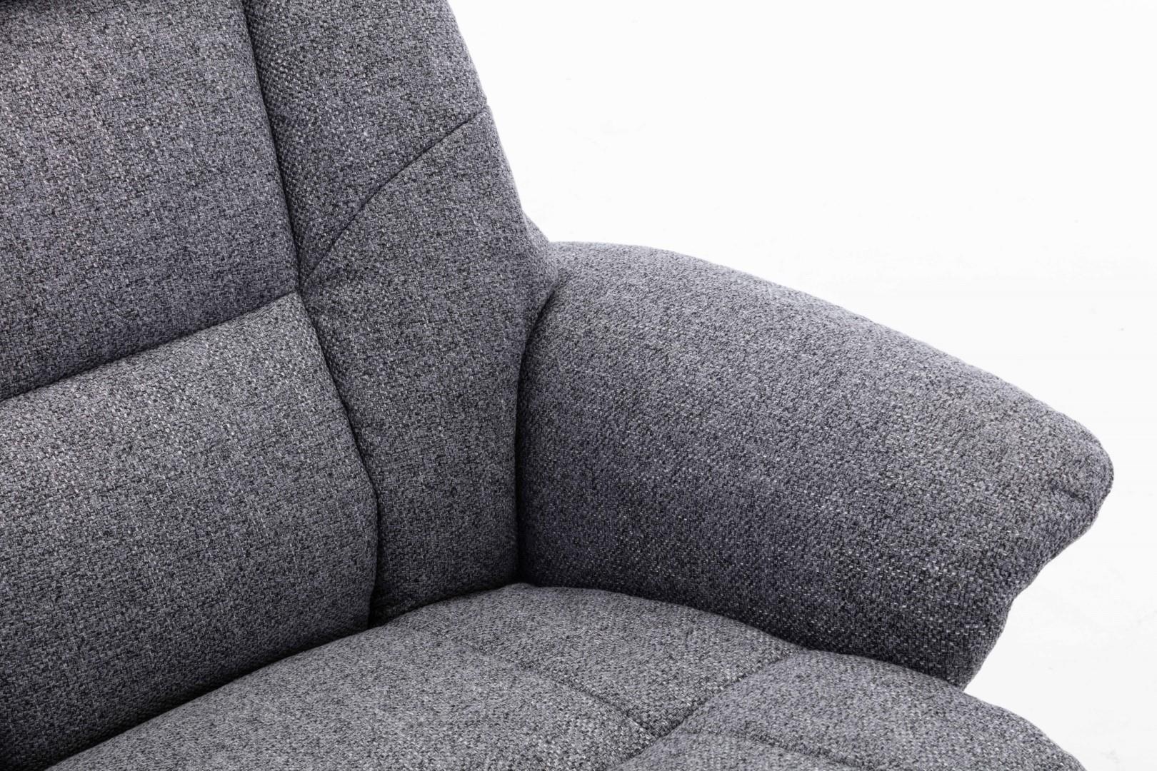 Marseille Swivel Recliner Chair and Footstool in Slate Fabric