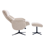 The Lucia Swivel Recliner Chair & Footstool in Mushroom Fabric - thumbnail 5