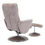The Paddington - Swivel Recliner Chair & Matching Footstool in Champagne Fabric