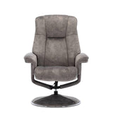The Denver Swivel Recliner Chair & Footstool - Fabric - Elephant - Refurbished - thumbnail 4