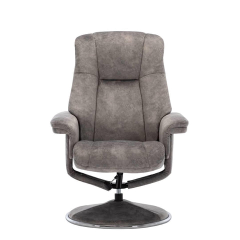 The Denver Swivel Recliner Chair & Footstool - Fabric - Elephant - Refurbished - image 4