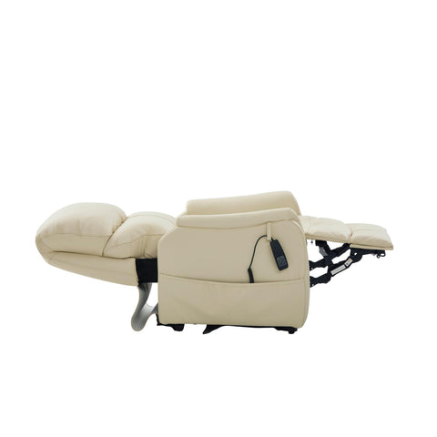 The Montreal - Dual Motor Riser Recliner Electric Mobility Lifting Chair in Cream Leather - image 10