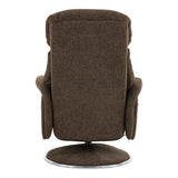 Sahara Swivel Recliner and Footstool in Espresso Fabric - thumbnail 4