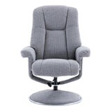 The Denver - Swivel Recliner Chair & Matching Footstool in Cha Cha Dove Fabric - thumbnail 4