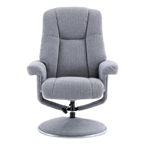 The Denver - Swivel Recliner Chair & Matching Footstool in Cha Cha Dove Fabric - image 4