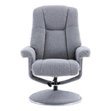 The Denver - Swivel Recliner Chair & Matching Footstool in Cha Cha Dove Fabric