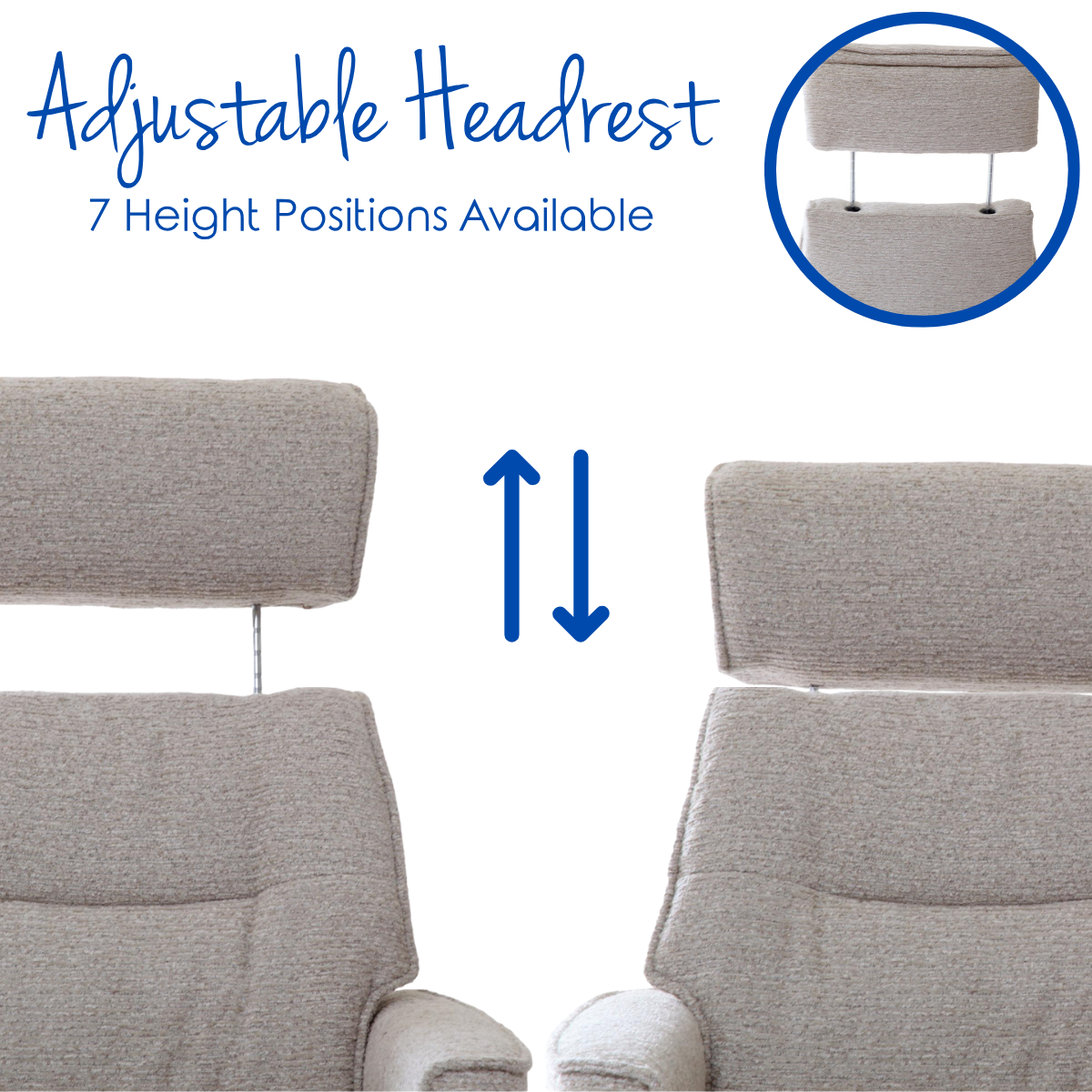 The Newton Swivel Recliner Chair & Matching Footstool – Beige Fabric - Refurbished