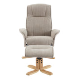 The Missouri Swivel Recliner Chair & Matching Footstool in Camel Fabric - thumbnail 7