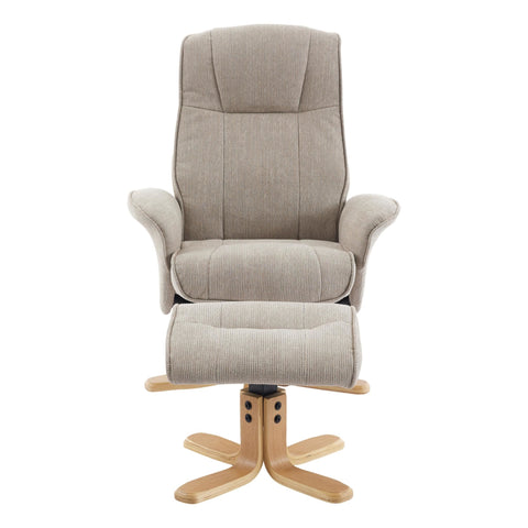 The Missouri Swivel Recliner Chair & Matching Footstool in Camel Fabric - image 7