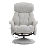 Sahara Swivel Recliner and Footstool in Dove Fabric - thumbnail 5