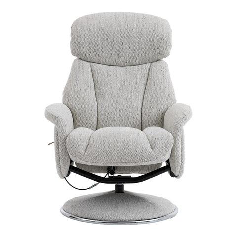 Sahara Swivel Recliner and Footstool in Dove Fabric - image 5
