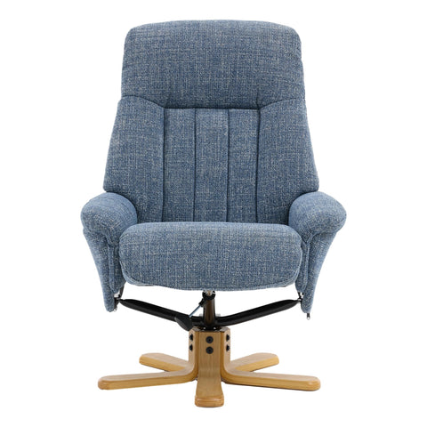 The Paris Swivel Recliner Chair & Footstool in Ocean Fabric - image 3