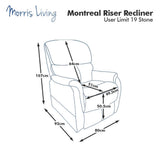 Montreal - Dual Motor Riser Recliner Electric Mobility Lifting Chair in Chestnut - Clearance - thumbnail 6