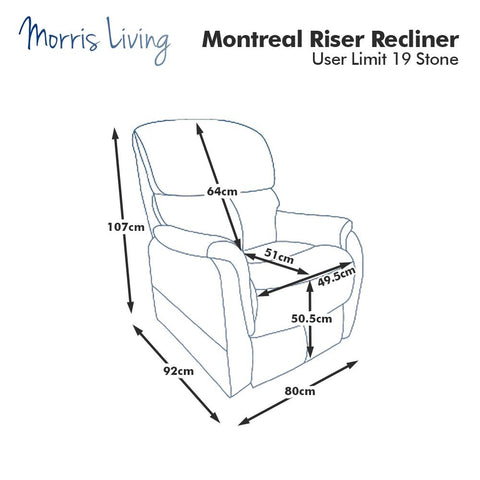 Montreal - Dual Motor Riser Recliner Electric Mobility Lifting Chair in Chestnut - Clearance - image 6