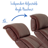 The Newton Swivel Recliner Chair & Matching Footstool – Chestnut Leather - Refurbished - thumbnail 4
