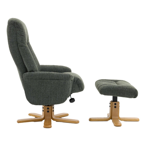 The Paris Swivel Recliner Chair & Footstool in Fern Fabric - image 5