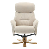 The Eden Swivel Recliner Chair & Matching Footstool  in Seashell Fabric - thumbnail 8