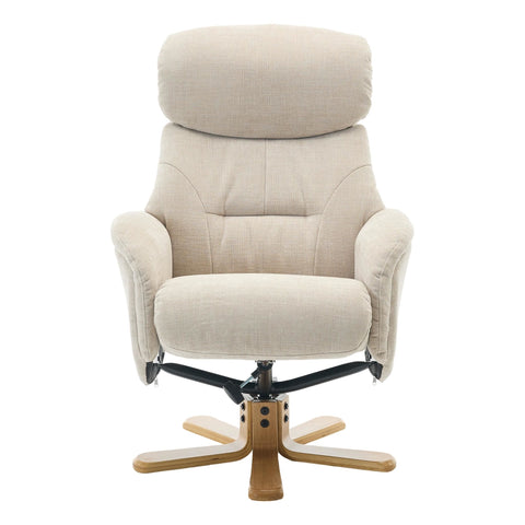 The Eden Swivel Recliner Chair & Matching Footstool  in Seashell Fabric - image 8