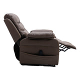 The Bamford - Single Motor Riser Recliner Chair in Truffle Plush Faux Leather - Refurbished - thumbnail 8