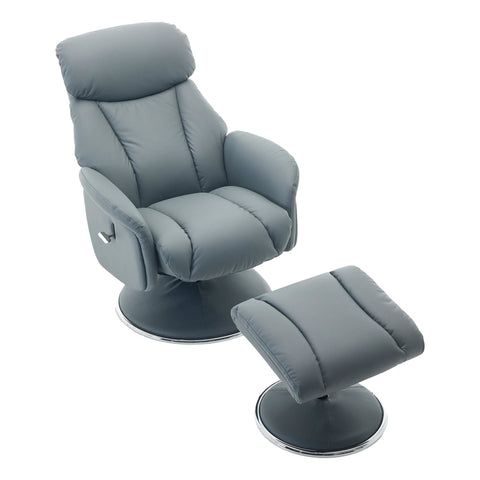 Sahara Swivel Recliner in Petrol Blue Leather - image 6