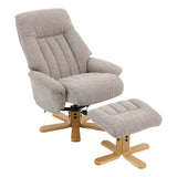 The Paris Swivel Recliner Chair & Footstool in Oat Fabric - thumbnail 4