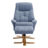 The Dubai - Swivel Recliner Chair & Matching Footstool in Lisbon Marine Fabric - thumbnail 6