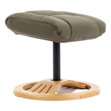 The Mandalay Swivel Recliner Chair & Footstool in Olive Green Genuine Leather - Refurbished - thumbnail 8