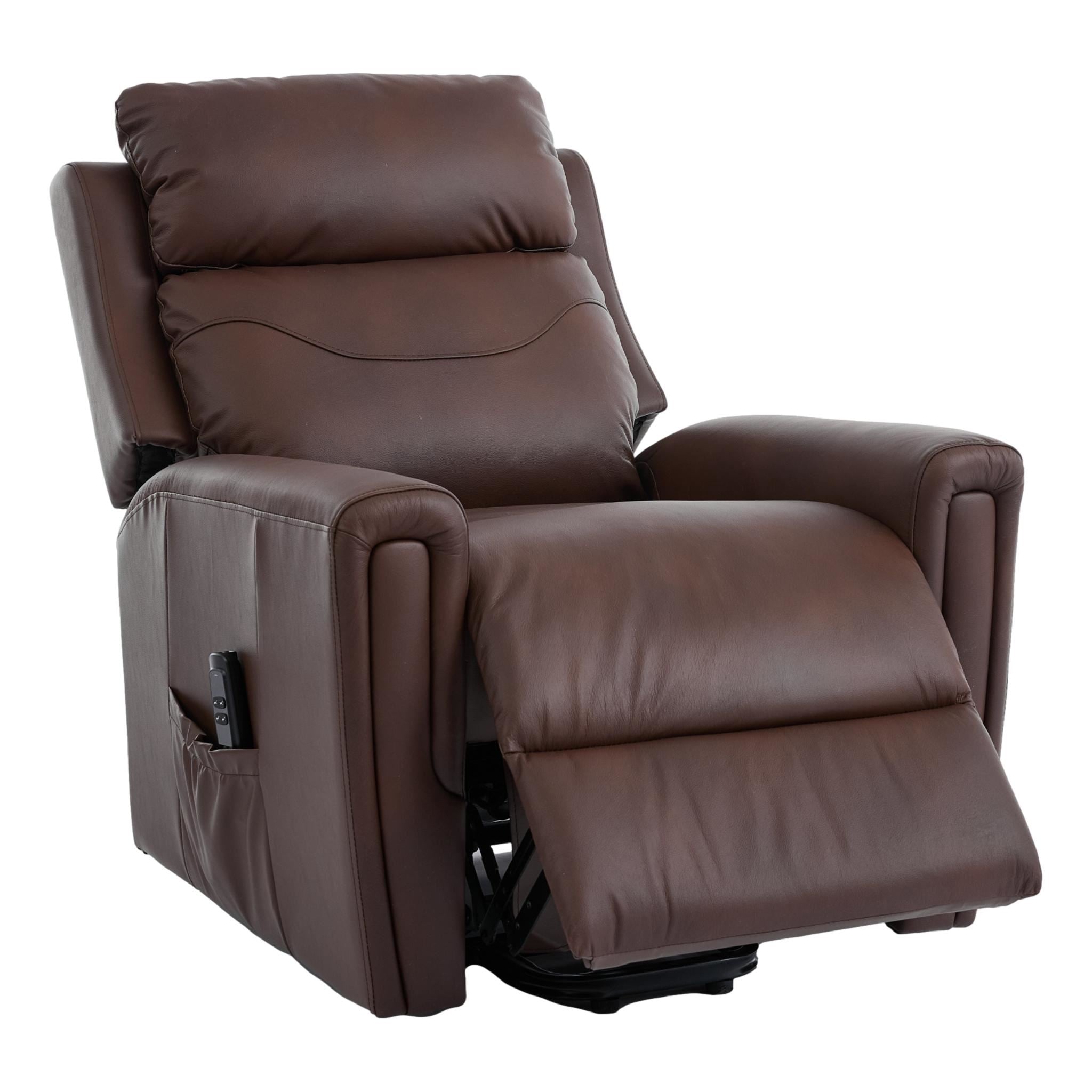 The Brooklyn Dual Motor Riser Recliner in Premium Umber Leather