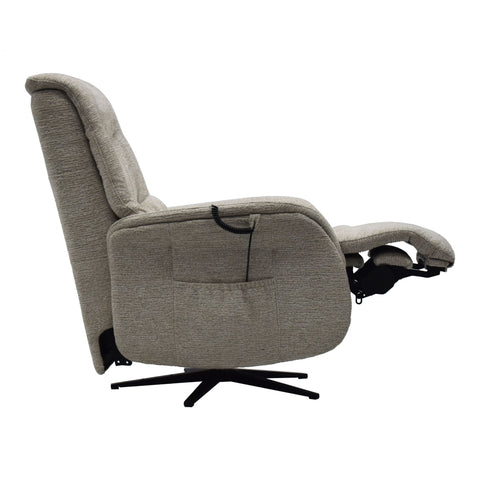 Boston Swivel Riser Recliner Chair in Natural Fabric - image 4