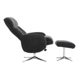 The Lucia Swivel Recliner Chair & Footstool in Black Fabric - thumbnail 5