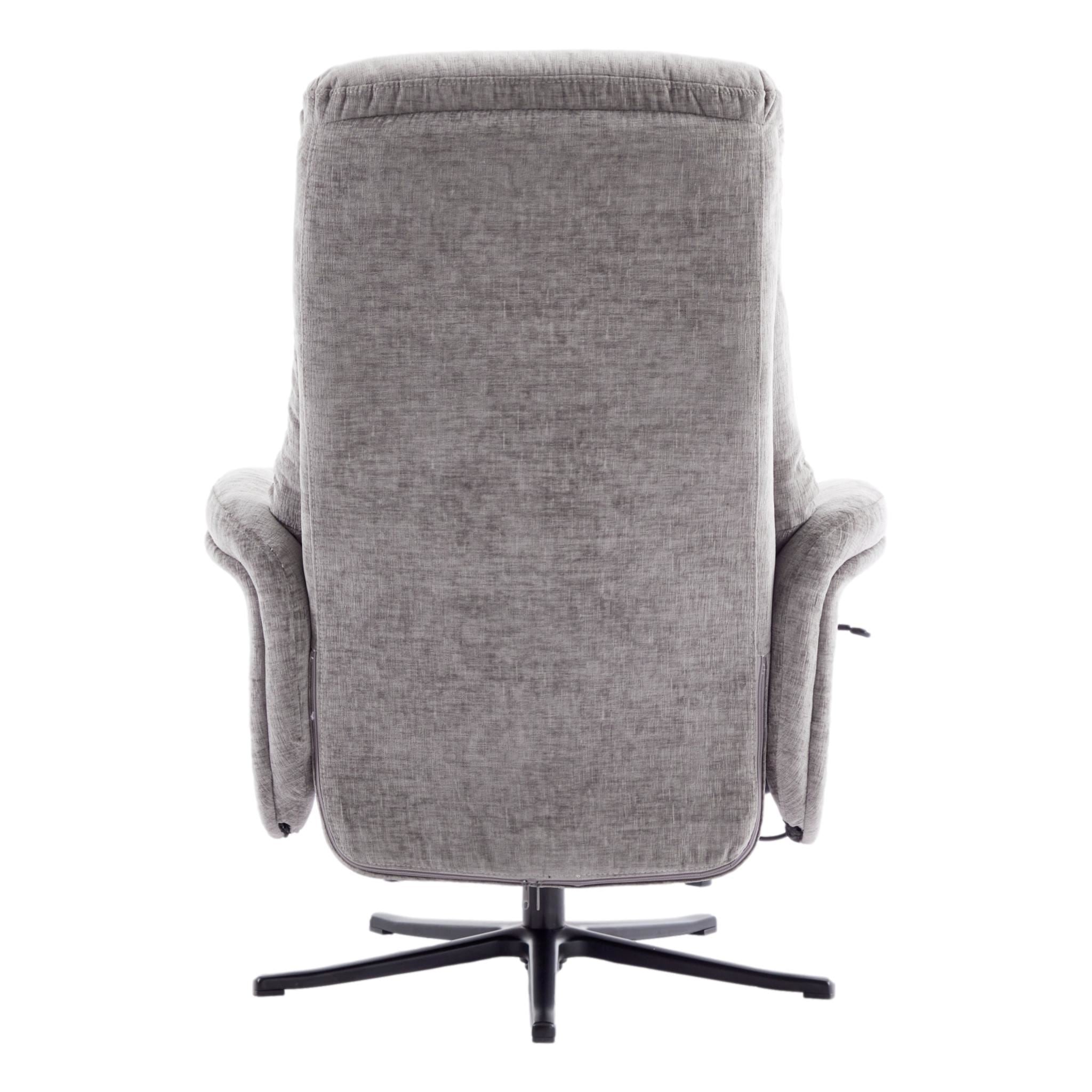 The Nevada Swivel Recliner Chair & Matching Footstool in Cloud Fabric