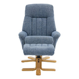 The Paris Swivel Recliner Chair & Footstool in Ocean Fabric - thumbnail 7