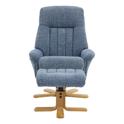 The Paris Swivel Recliner Chair & Footstool in Ocean Fabric - image 7