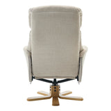 The Eden Swivel Recliner Chair & Matching Footstool  in Seashell Fabric - thumbnail 9