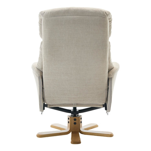 The Eden Swivel Recliner Chair & Matching Footstool  in Seashell Fabric - image 9