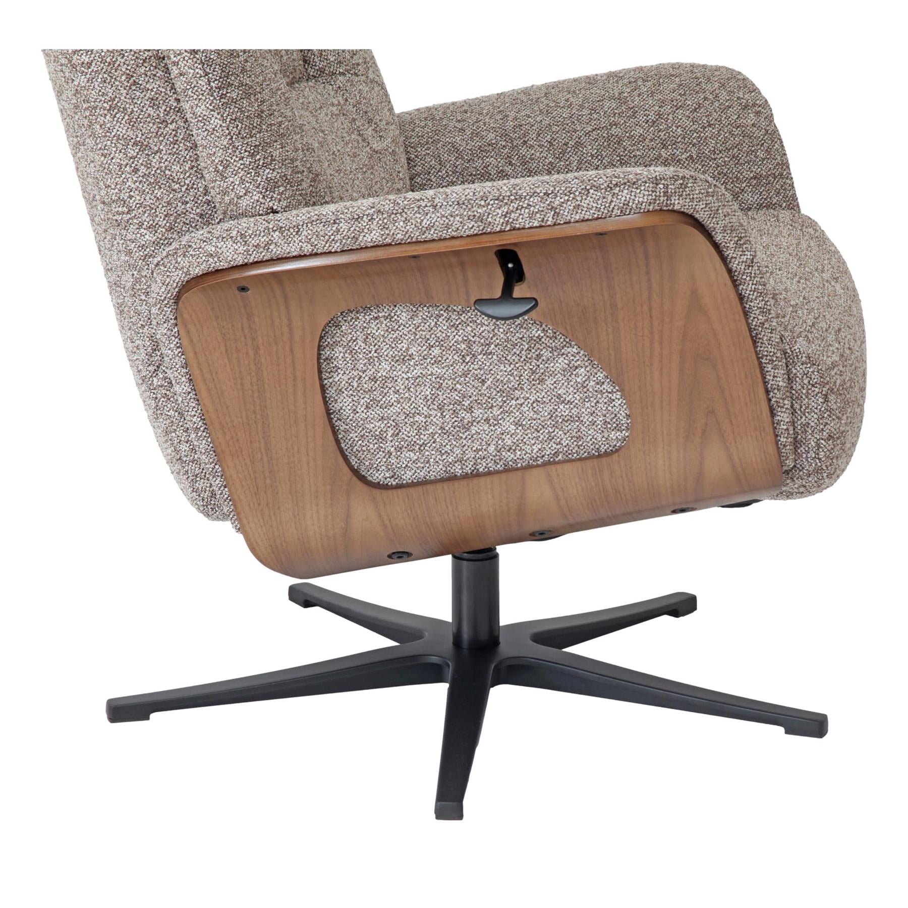 Stratford Swivel Recliner Chair in Coffee Fabric with Matching Footstool